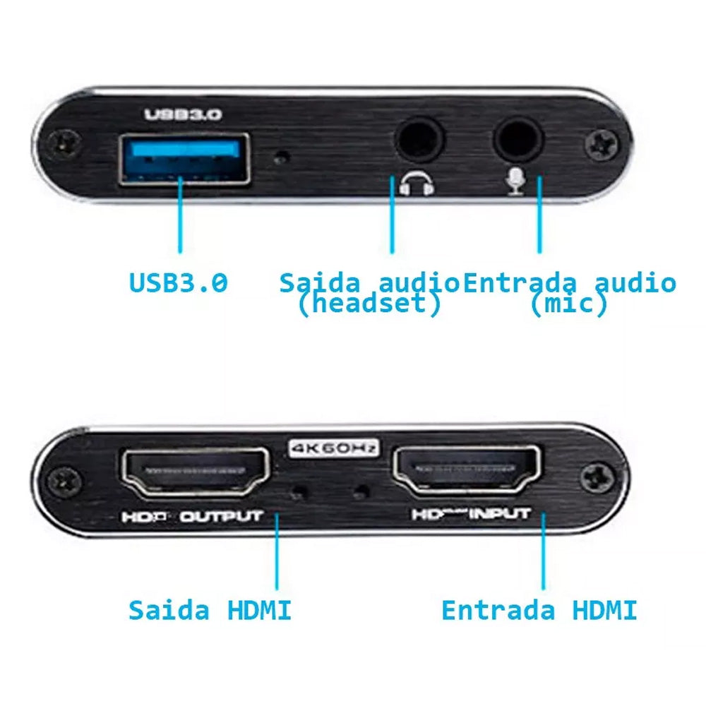 Placa de Captura de Vídeo 4k 60fps HDTV HDMI USB 3.0 - A-08-01