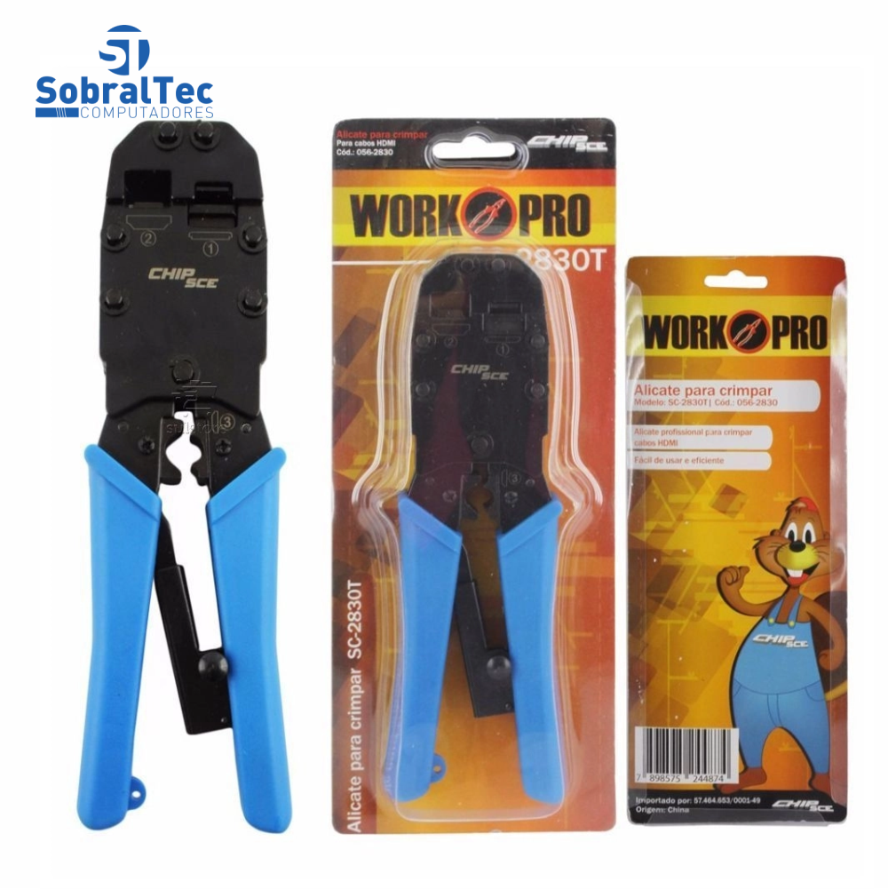 Alicate Profissional Para Crimpar Hdmi Chip Sce 056-2830 Sc-2830t
