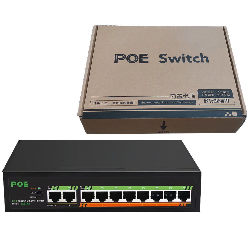 Switch Poe Gigabit 10 Portas 10/100/1000 Terow TXE052 GB/ T 30094-2013