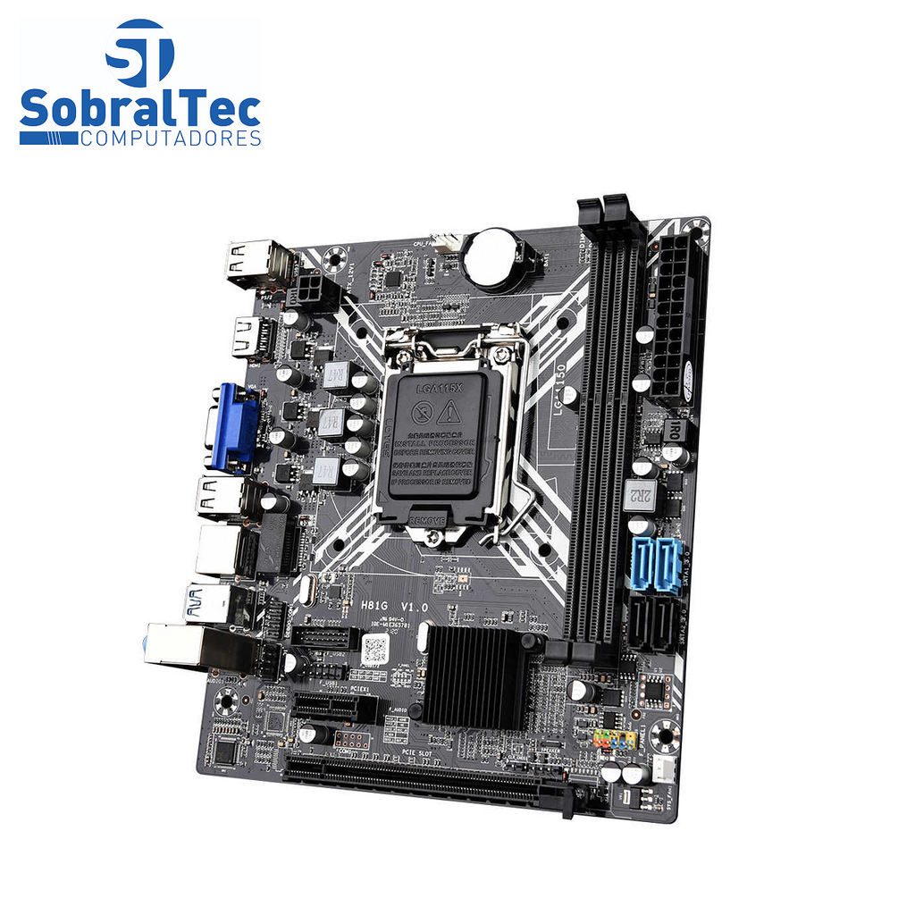Placa Mãe Daixu H81G H81 LGA1150 DDR3 PCI-E 16X USB3.0 SATA3.0 HDMI VGA até 16GB