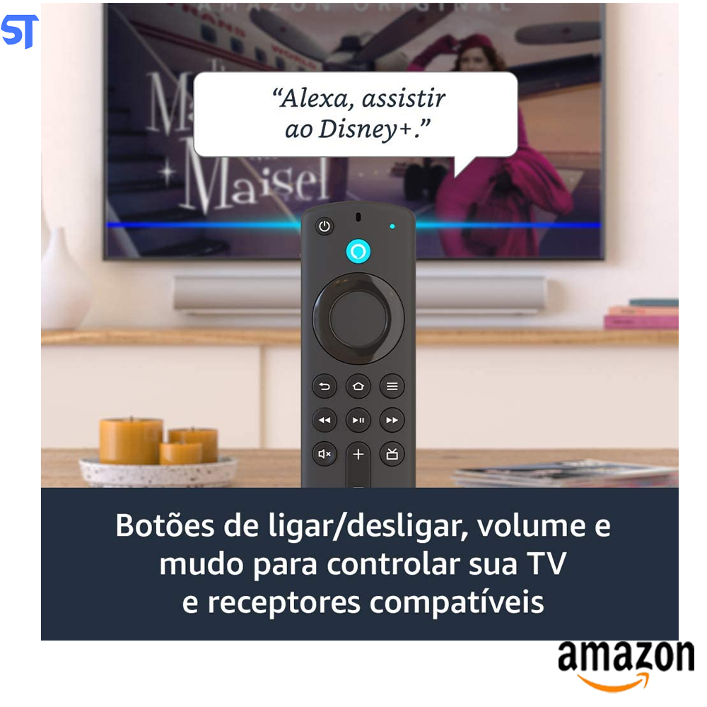 Fire TV Stick Com Controle Remoto Por Voz Com Alexa, Streaming em Full HD - B08C1K6LB2