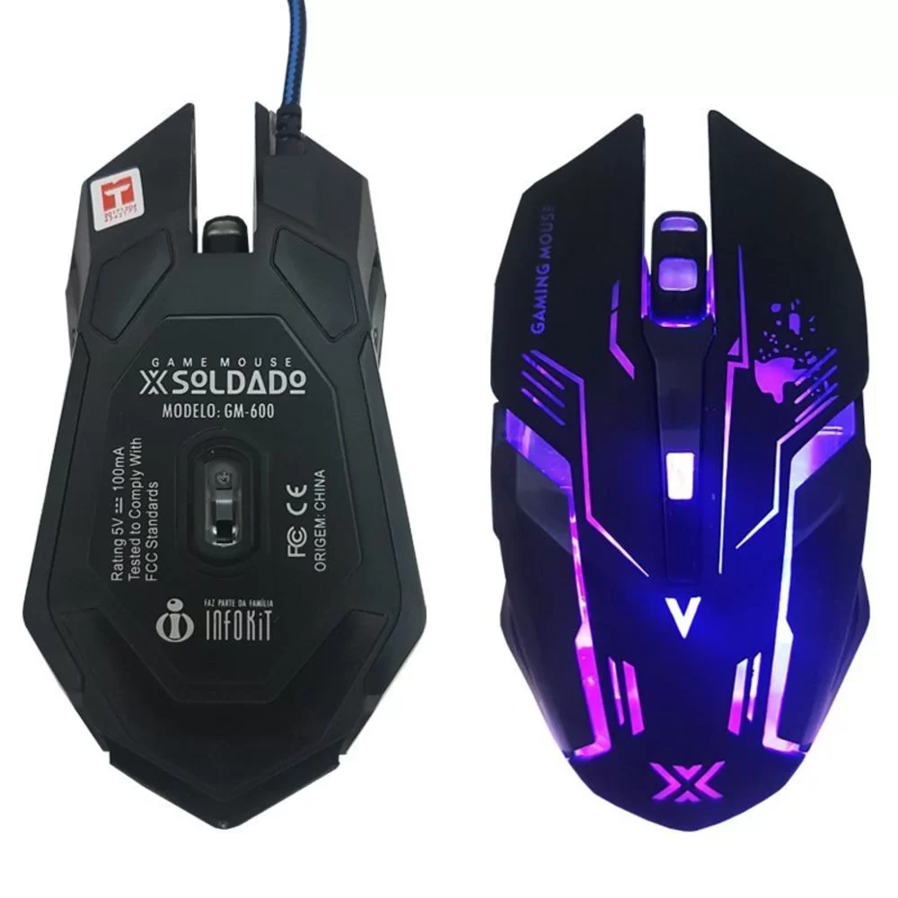 Mouse Usb Gamer Soldado GM600 EXBOM