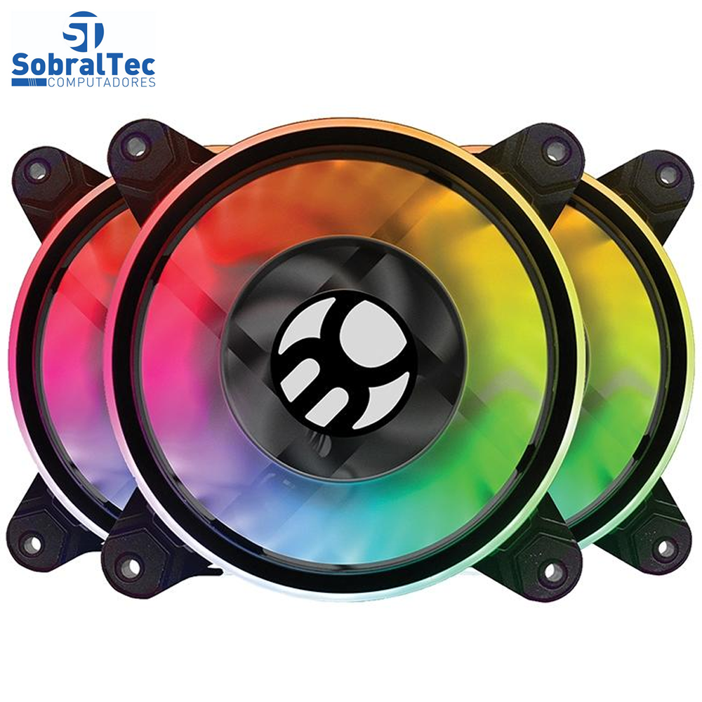 Cooler FAN Controlável Bluecase S-LED Ring BFR-15RGB, 120mm, RGB - BFR15RGBCASE