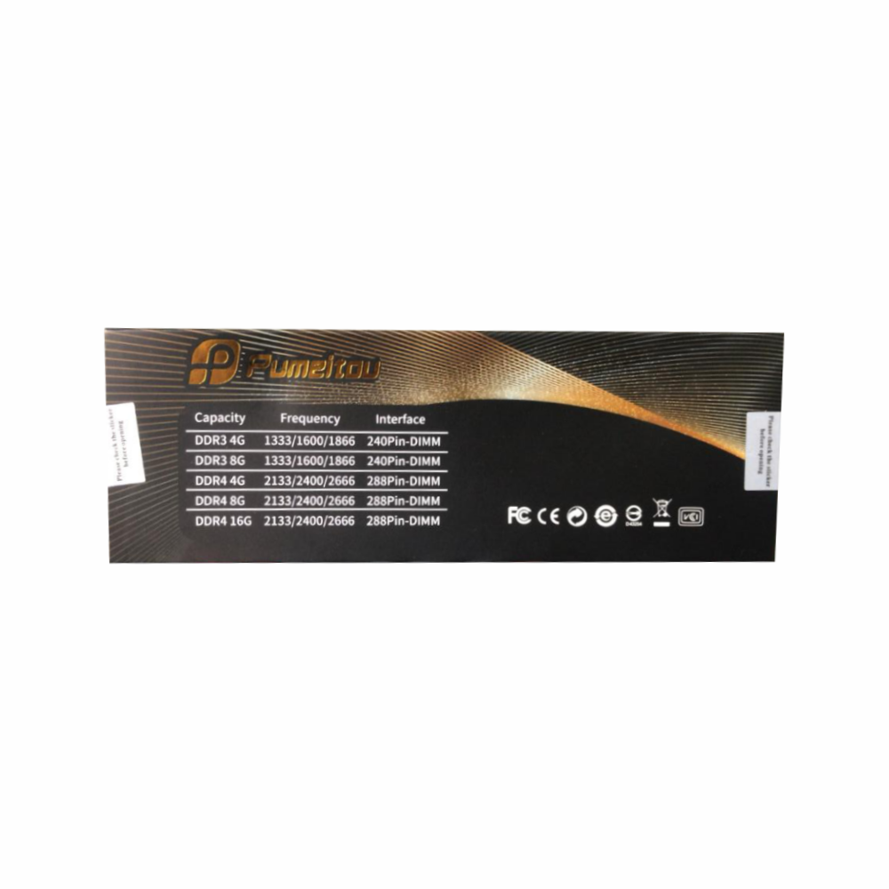 Memória Ram Desktop 16Gb Ddr4 2666MHz 1.2V 288 Pin-DIMM PC4-21300-CL19 Pumeitou