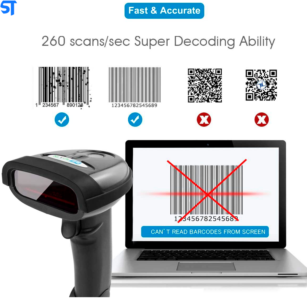 Leitor De Código De Barras Sem Fio Portátil Netum NT-1698W