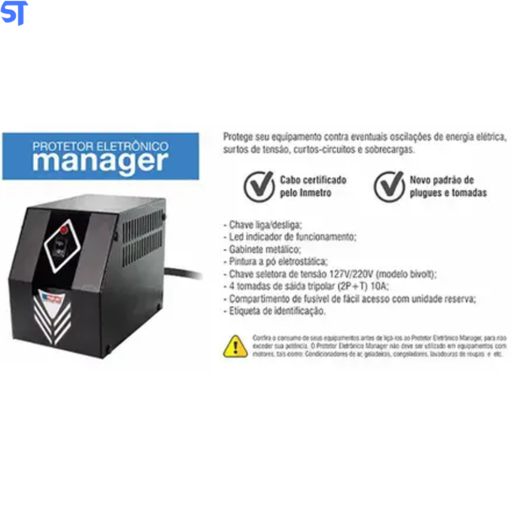 Estabilizador Protetor Eletrônico Emplac 2000VA/1200W Bivolt E127V/220V S115V