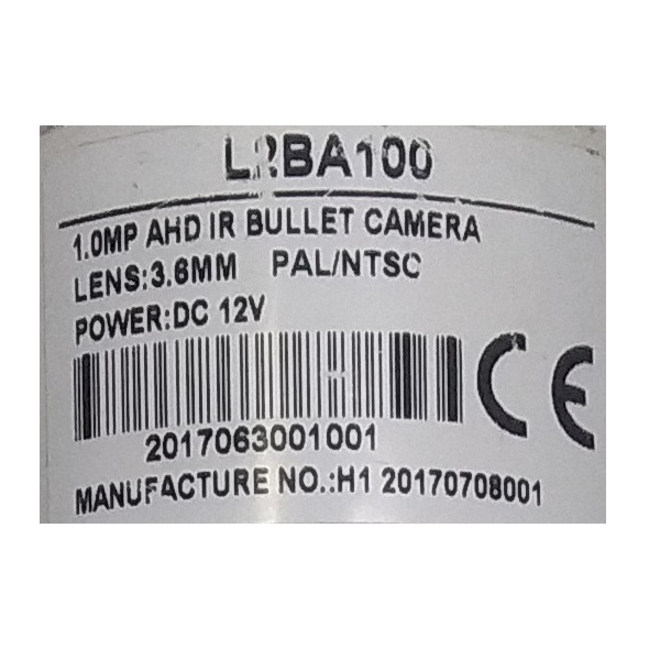 Camera de Segurança Bullet Infra 24 Leds 20Mts 1 Mpxs L2bA100