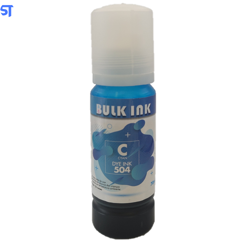 Tinta Refil Bulk Ink Epson 504/544 Corante Cyan 70ML Dye Ink