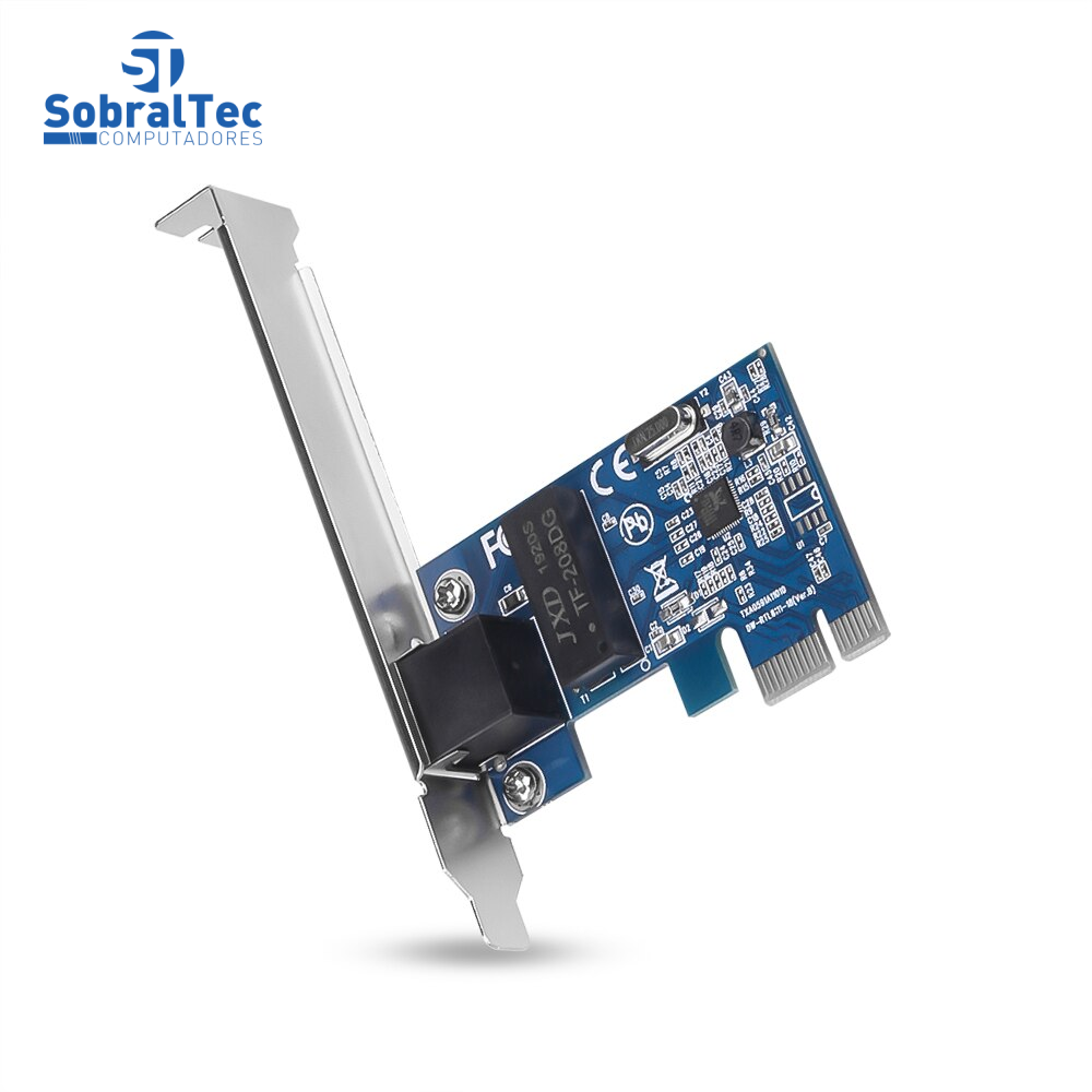 Placa De Rede Pci Express RJ-45 10/100/1000Mbps Gigabit Realtek Kebidu X4-02