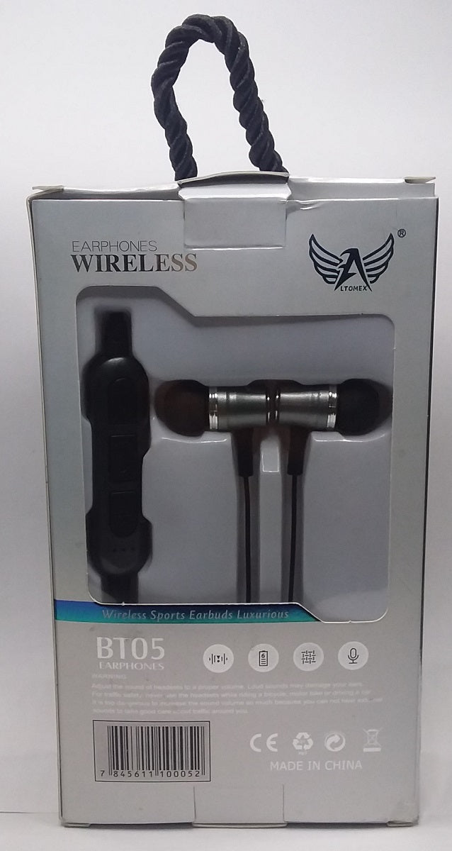 Fone de Ouvido Wireless BT05 Earphones Ltomex Cinza