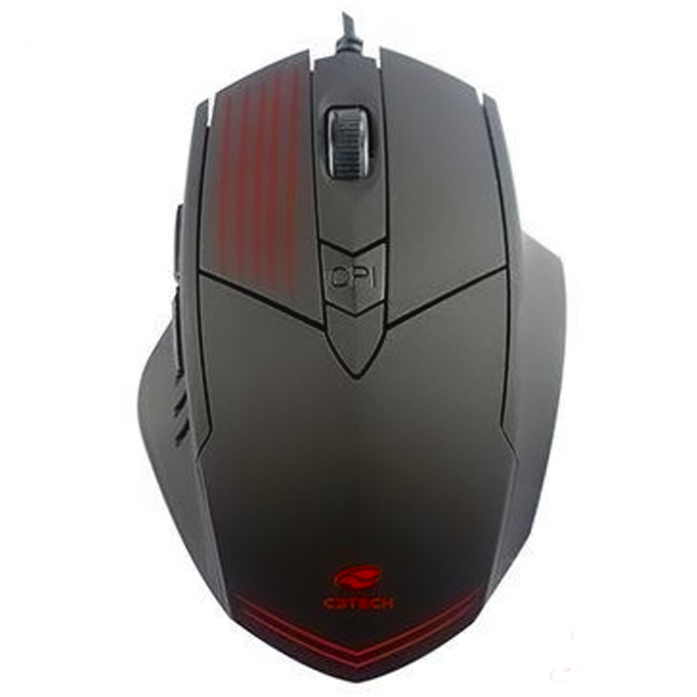 Mouse Gamer C3 Tech Mg-10bk 2400dpi Preto Com Led Azul/Verde