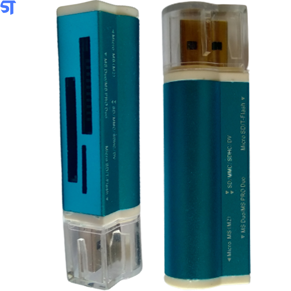 Adaptador All In One USB 2.0 Micro SD, SD,  Micro MS, MS Duo - Azul