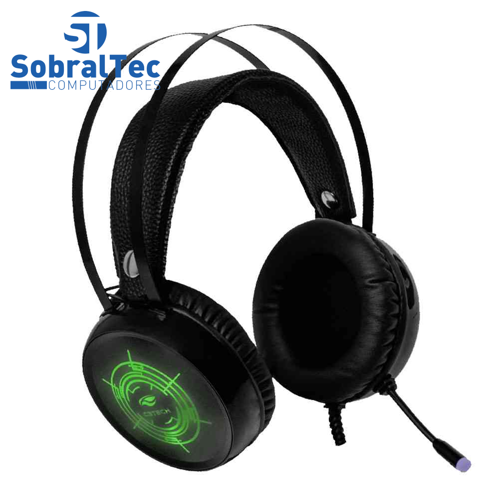 Headphone Gamer Com Microfone  Usb Harrier Led Multicores C3Tech PH-G330BK