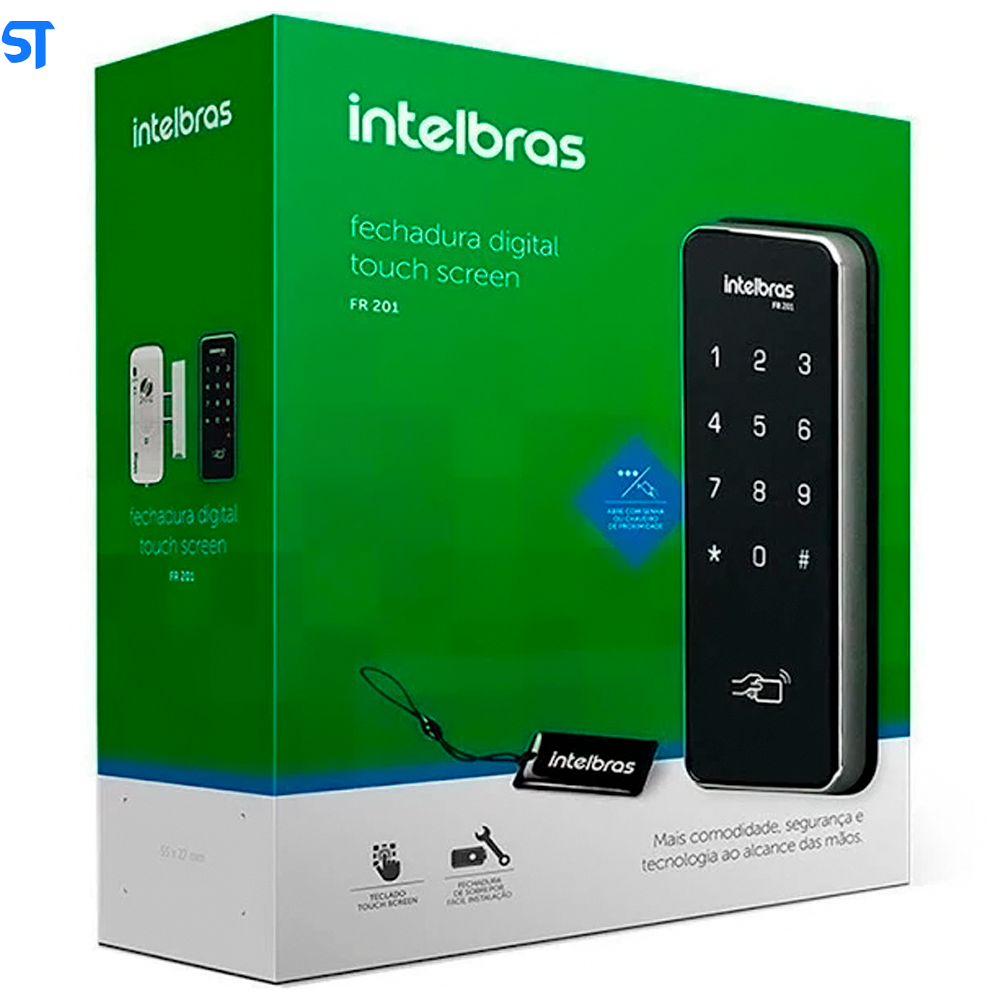 Fechadura Digital FR 201 Preto e Cinza Intelbras