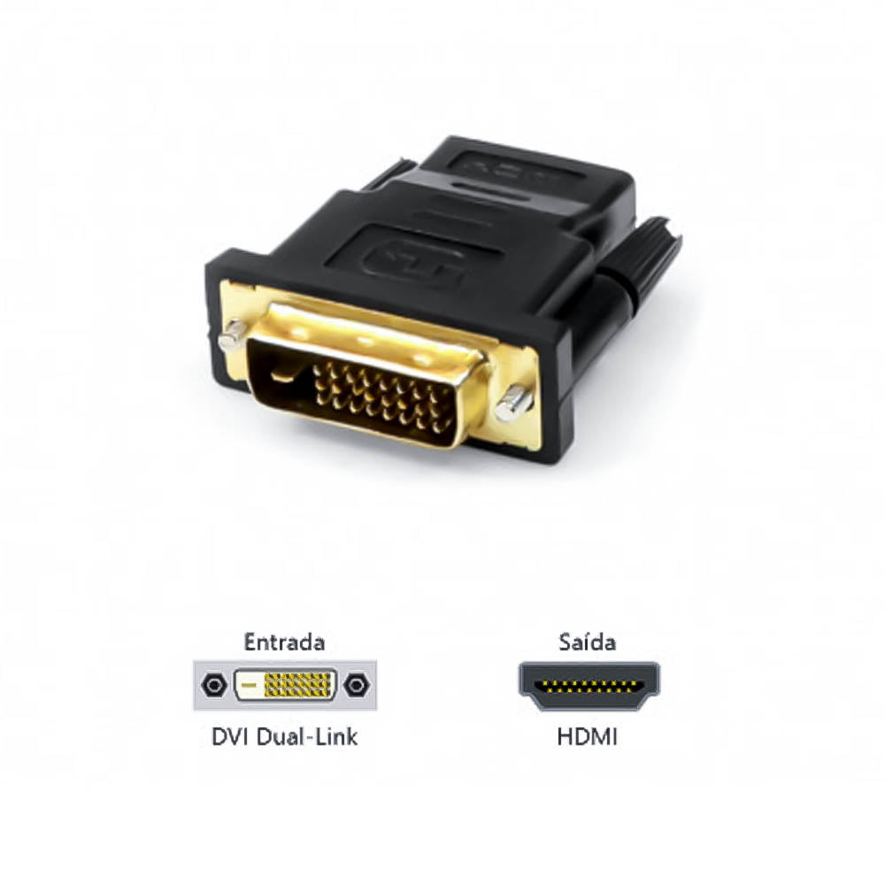 Adaptador Dvi Macho Para Hdmi Femia Plus Cable - Adp-dvihdmi10bk