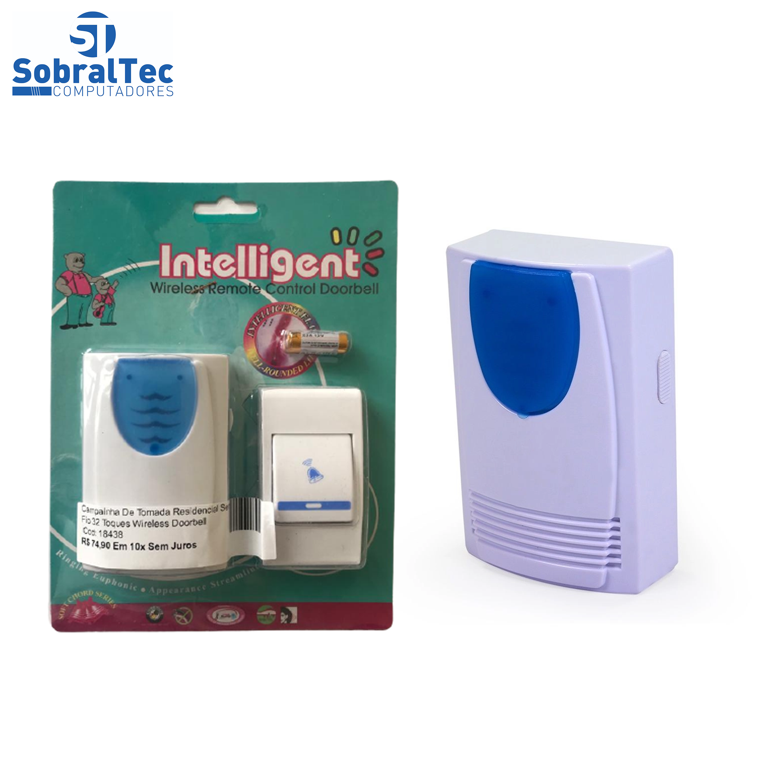 Campainha De Tomada Residencial Sem Fio 32 Toques Wireless Doorbell