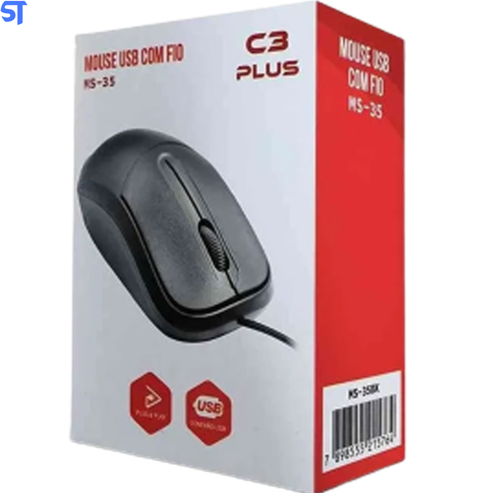Mouse USB MS-35BK PRETO C3PLUS