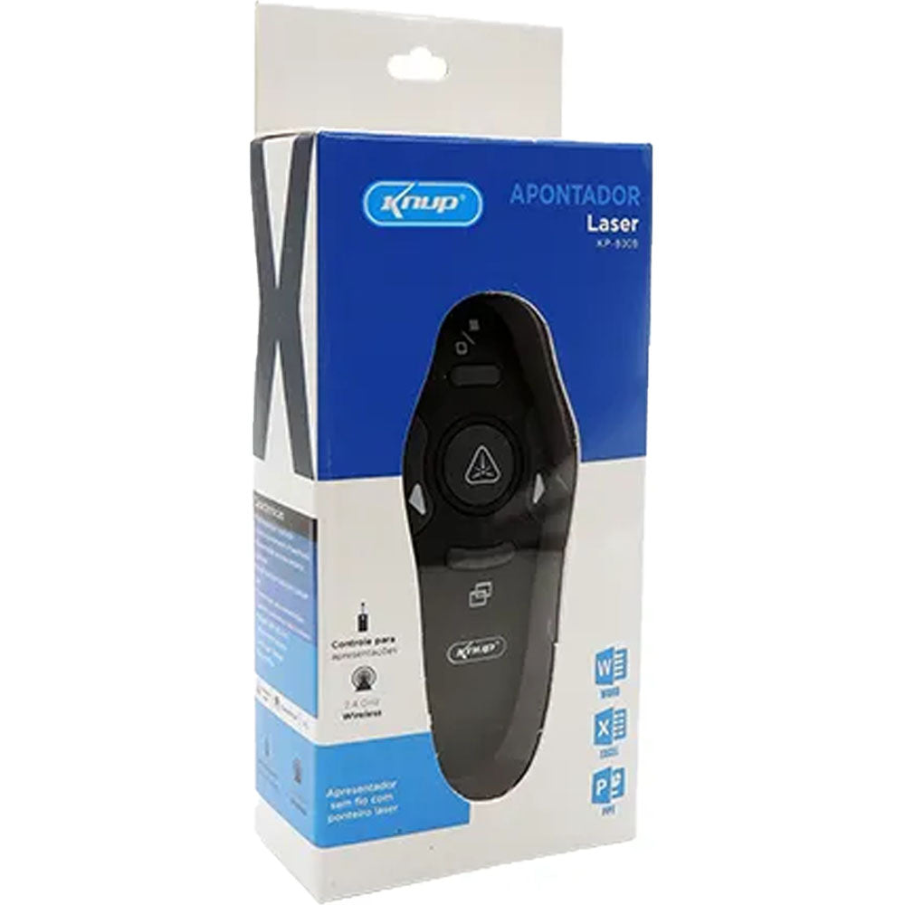 Apresentador Slide Power Point Wireless 2.4Ghz  KP-8009 Knup Preto