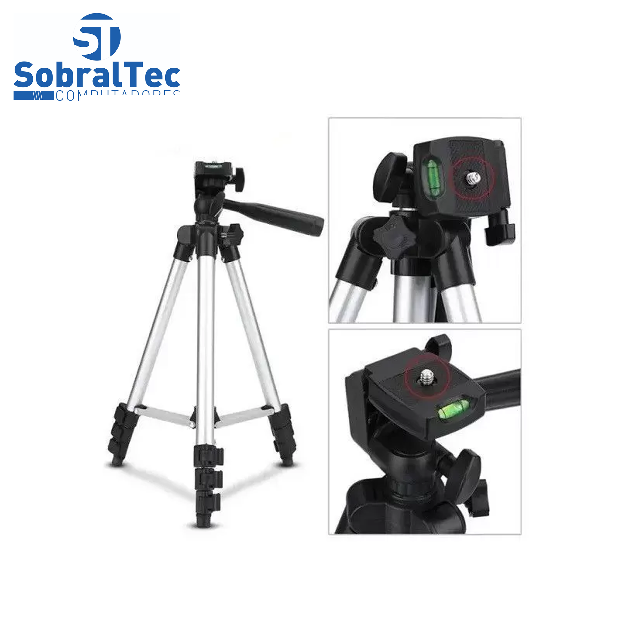 Suporte Tripé Portátil De Alumínio 1Mt Celular Câmera Com Suporte Para Celular e Capa Tripod 3110