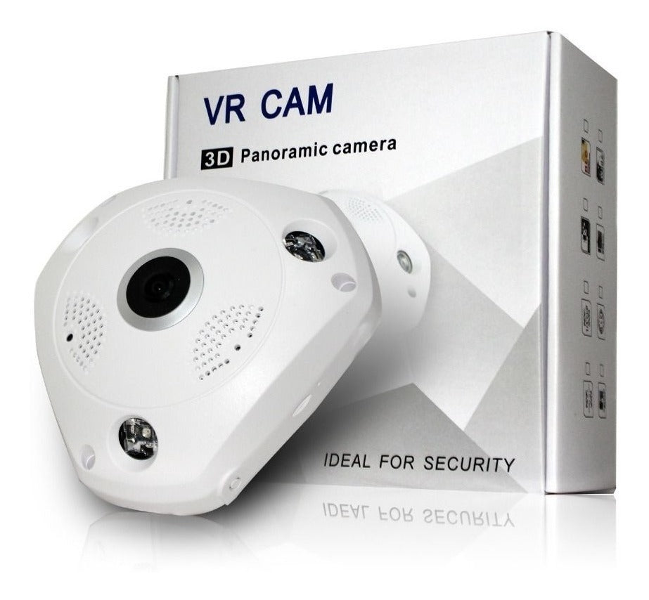 Camera Ip 360 Panoramica Olho De Peixe Wifi Hd 1,3 Mp