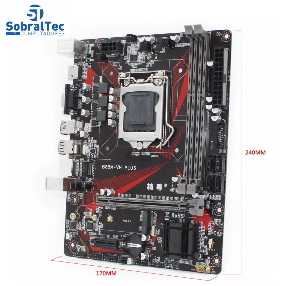 Placa Mãe 1150 Para Processador i3 i5 i7 Xeon E3 DDR3 16G  De Memória M.2 NVME USB3.0 B85M-VH PLUS