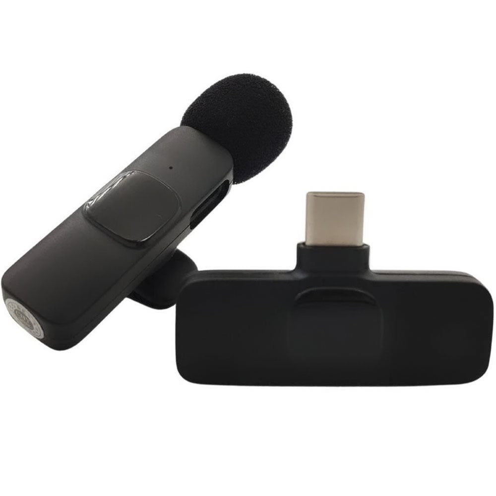 Microfone Condensador De Lapela Wireless / Sem Fio 2.4Ghz K9 Tipo C