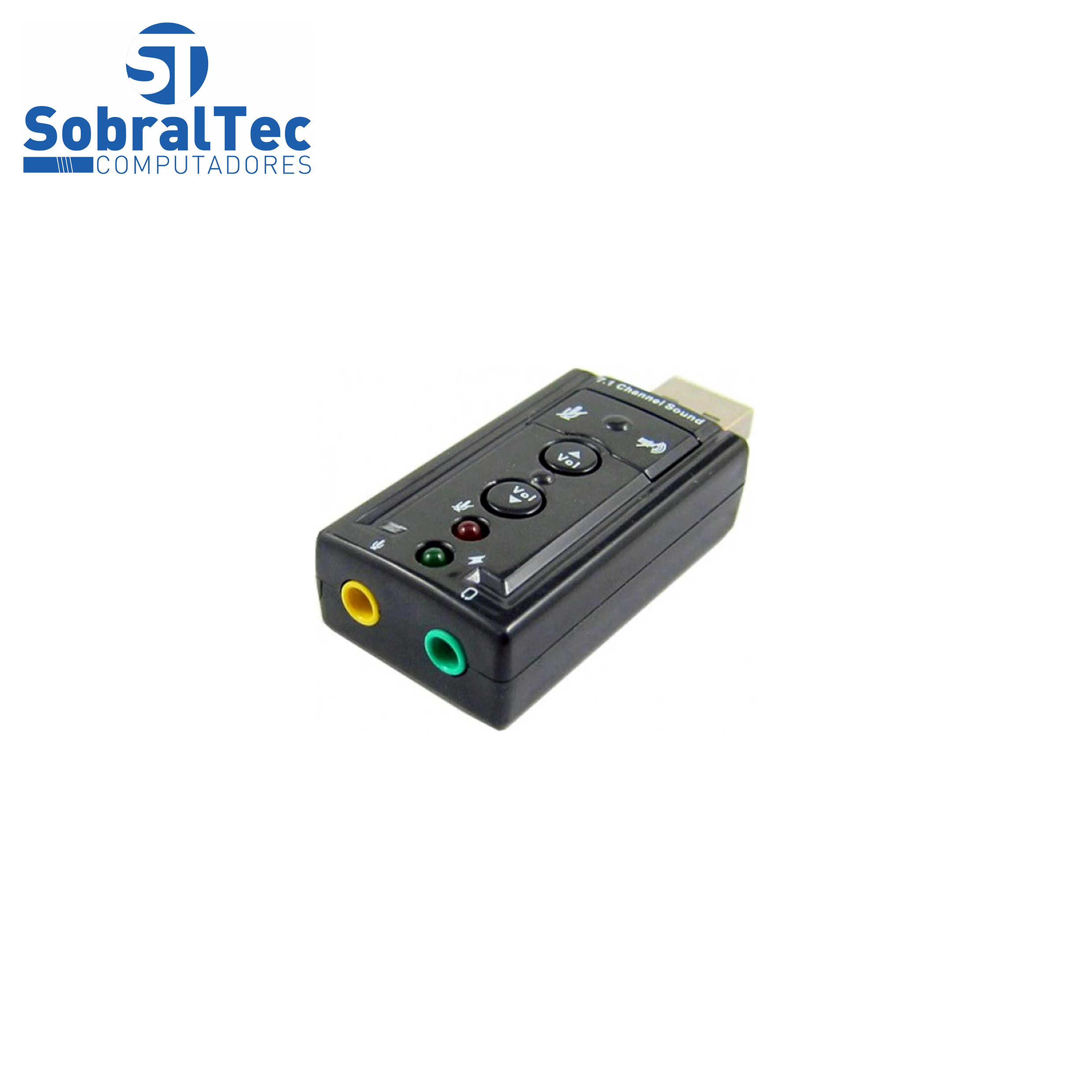 Adaptador Usb a Macho x Audio e Fone Preto