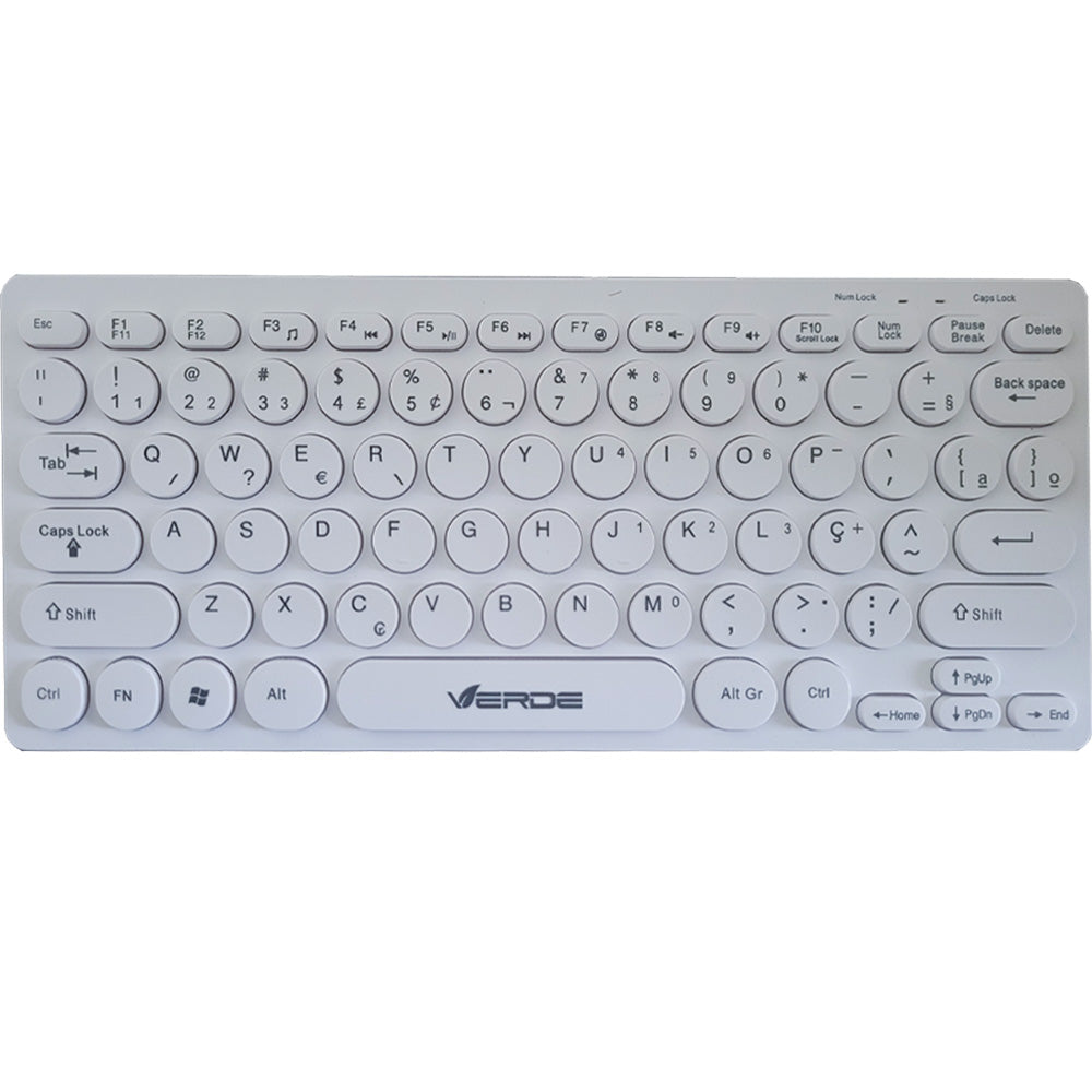 Kit Teclado mouse Branco Teclado Silenciosas Atalhos Multimidia JP-08-T - Marca Verde