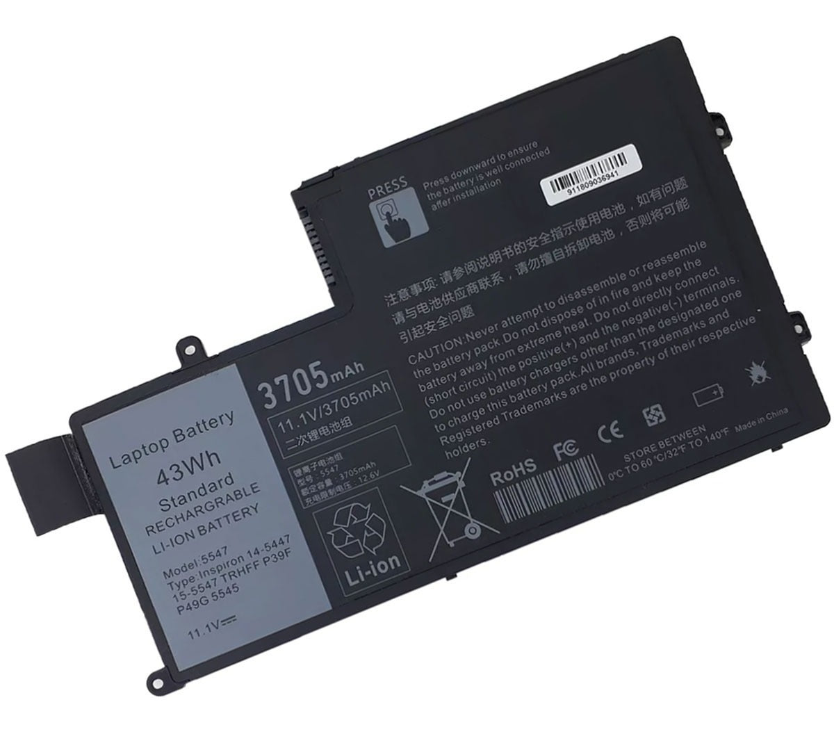 Bateria Notebook Dell Inspiron P39f P39f001 P39f002 P39f003 P49g 6 Células 4400mAh 10.8V