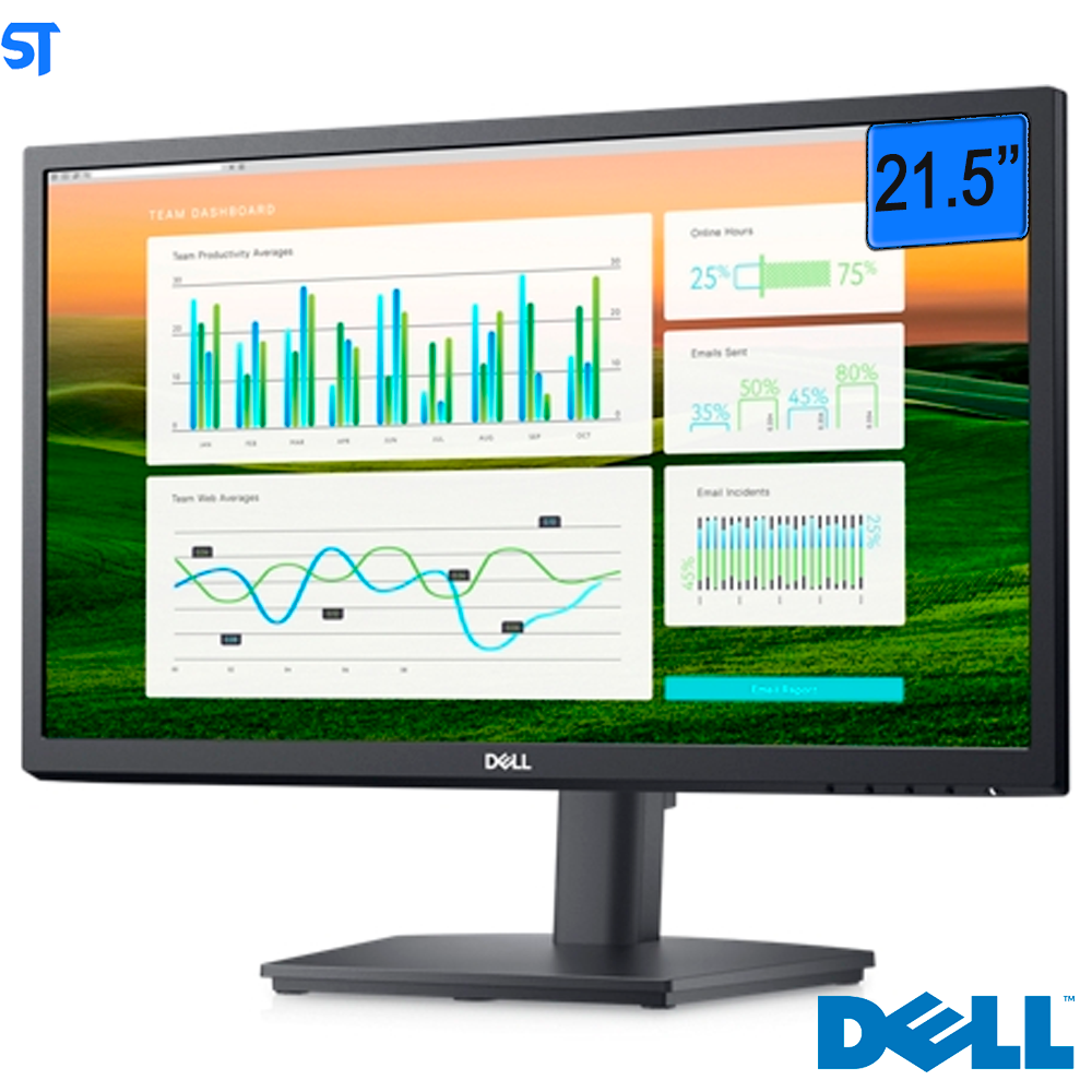 Monitor LED 21.5 Dell, E2222HS, FULL HD, 60HZ, VGA/HDMI/DP, Bivolt, Preto