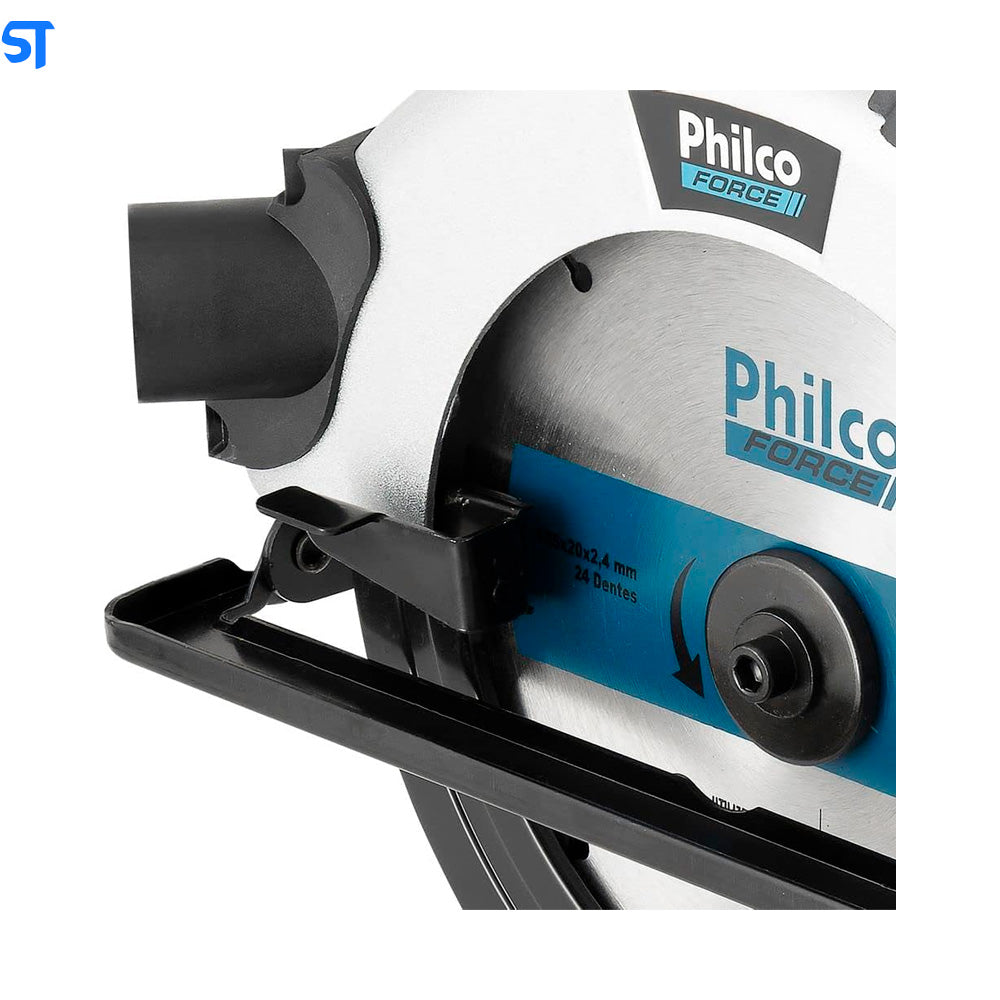 Serra Circular com Guia Laser Philco Force PSC01 127V 1500W Guia lateral de corte / Sistema de gatilho duplo