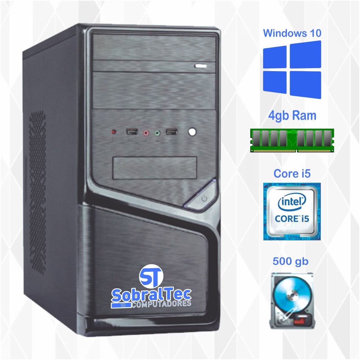 Computador Core i5 3.10Ghz -TG-H61-S -HD de 1TB -Memória de 4 Gb -Gab 1705  Windows 10