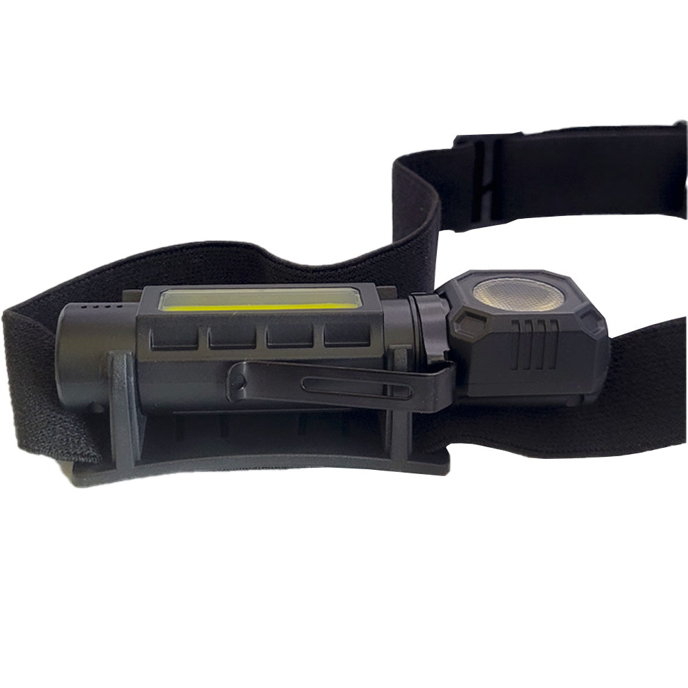 Mini Lanterna Led + Elástico Para Testa Bommax Preta - BM-A093