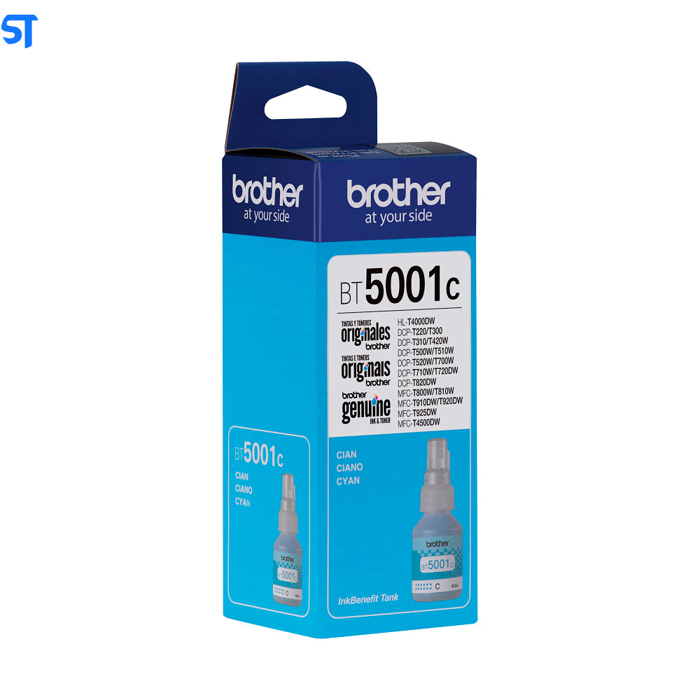 Garrafa de Tinta Brother BT5001C Ciano 5.000 Paginas para HL 74000DW DCP T220 T300 T310 T420W T500W T510W T520W T700W