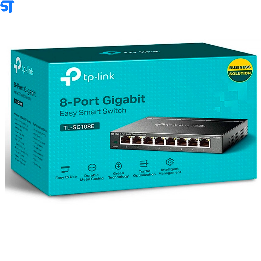 Switch 8 Portas Tp-Link TL-SG108E Easy Smart Gigabit 10/100/1000 Mbps