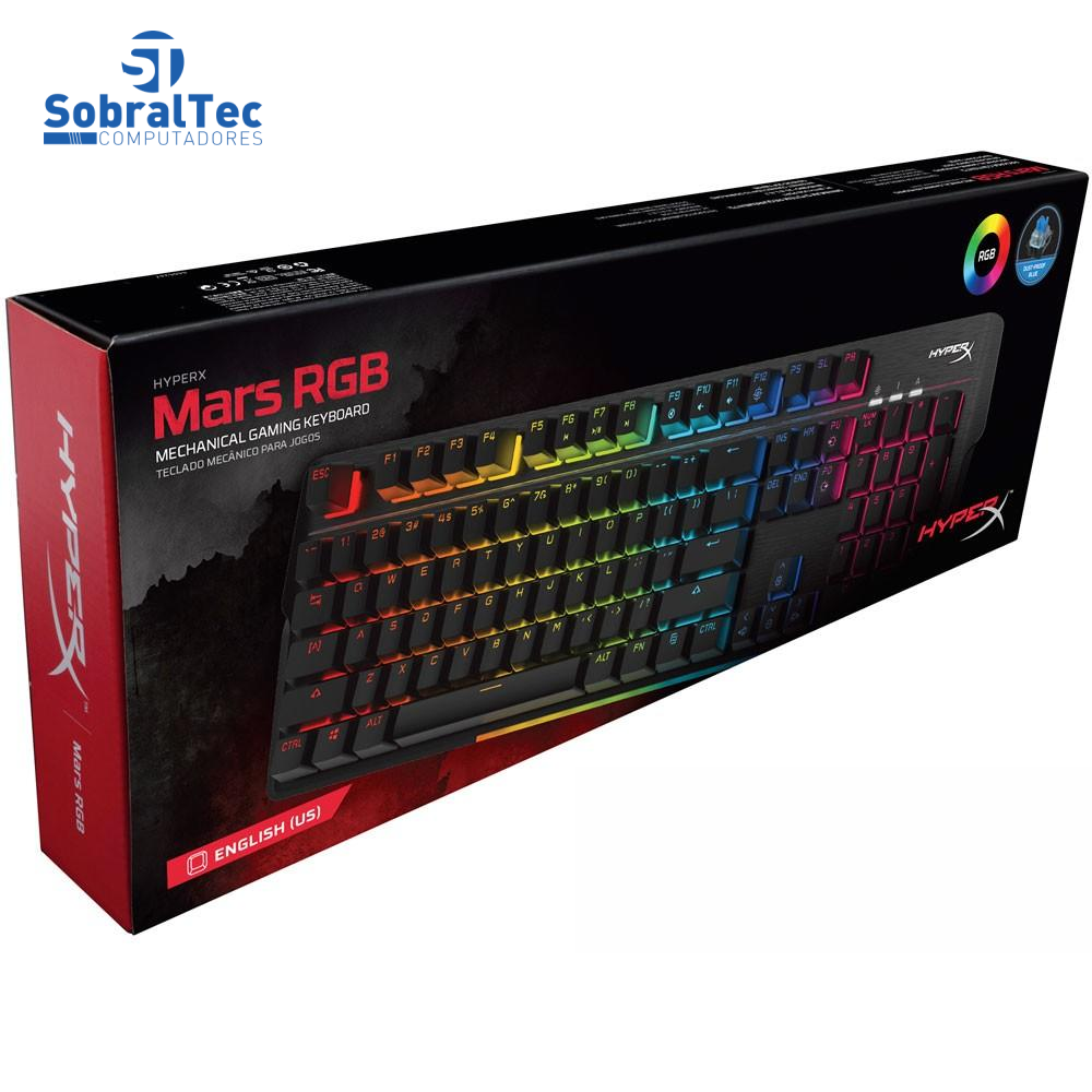 Teclado Mecânico Gamer Kingston HyperX Mars RGB Switch Outemu Blue US - HX-KB3BL3-US/R4