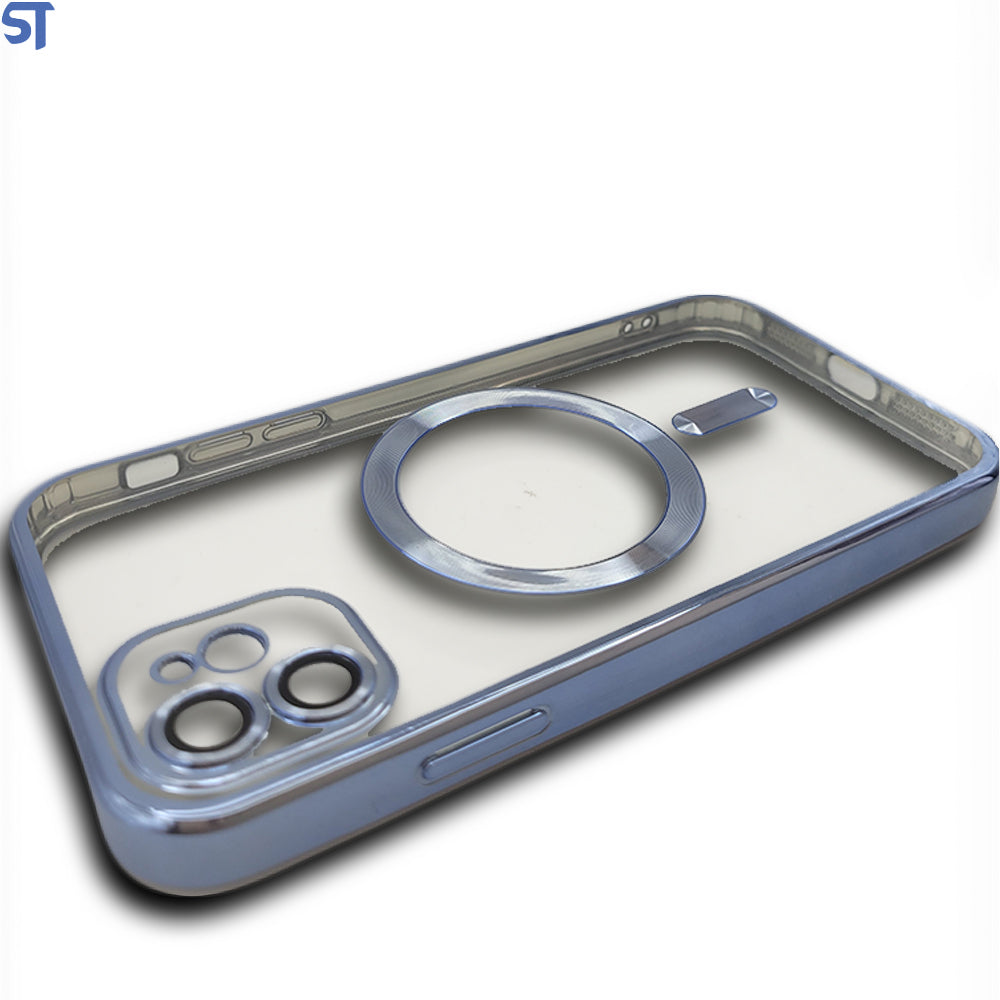 Capa Transparente Com Carregamento Magnetico Para iPhone 11 - Azul Marinho