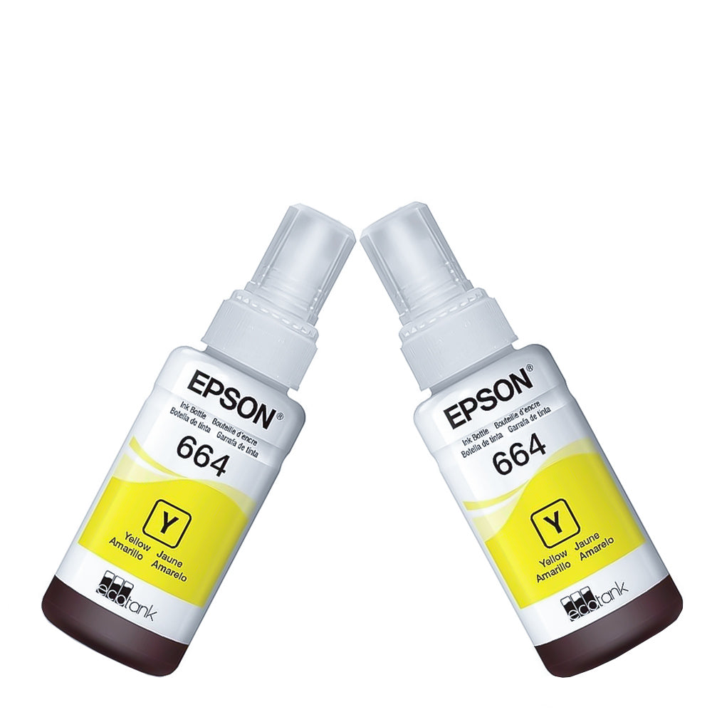 Refil de Tinta Epson 664 Amarelo 70Ml Original T664120 AL Rende até 4.000 Paginas  L110 / á L395 / L495- Sem Caixa