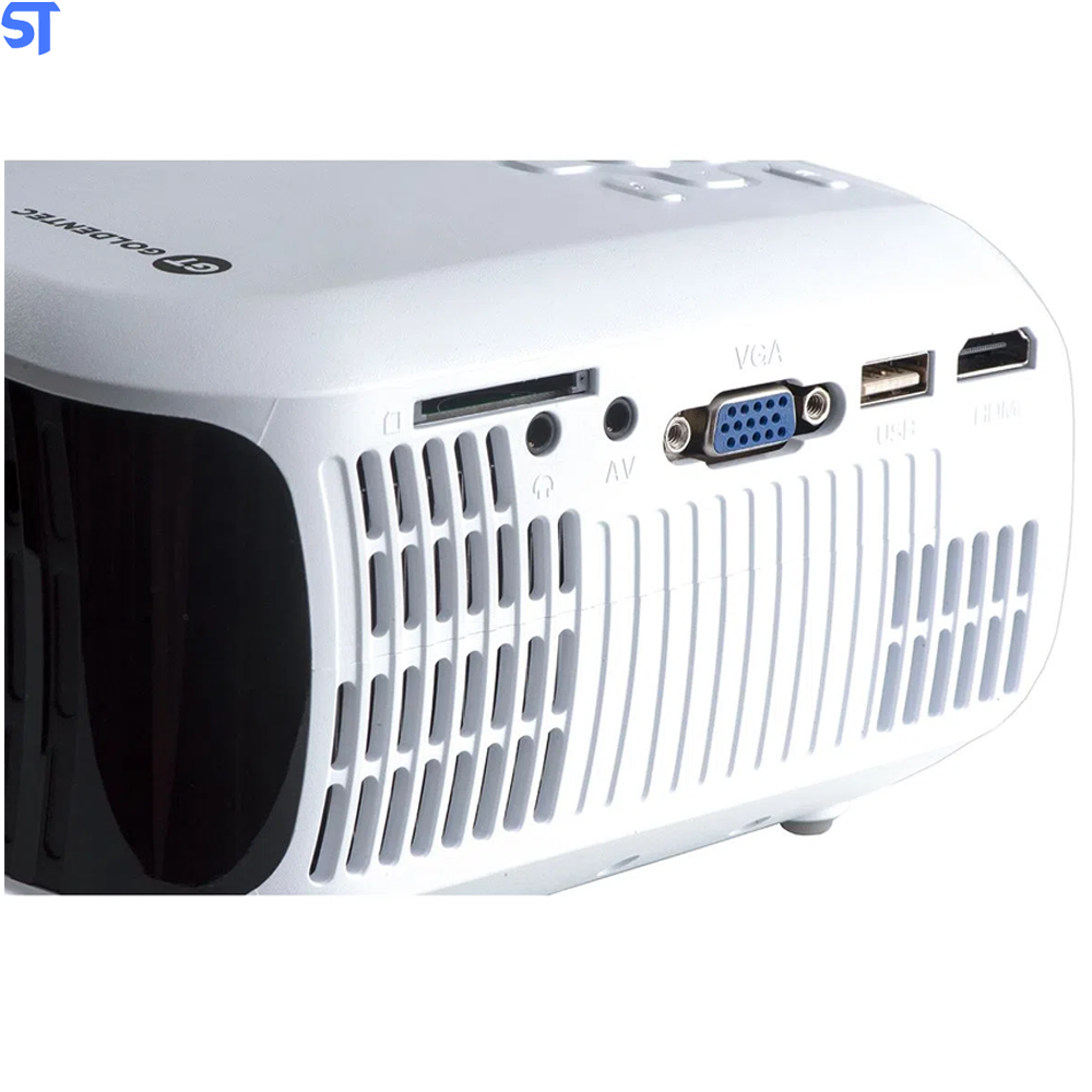 Projetor HD 2000 Lumens com HDMI, AV, VGA, USB e SD Card Goldentec GT2000