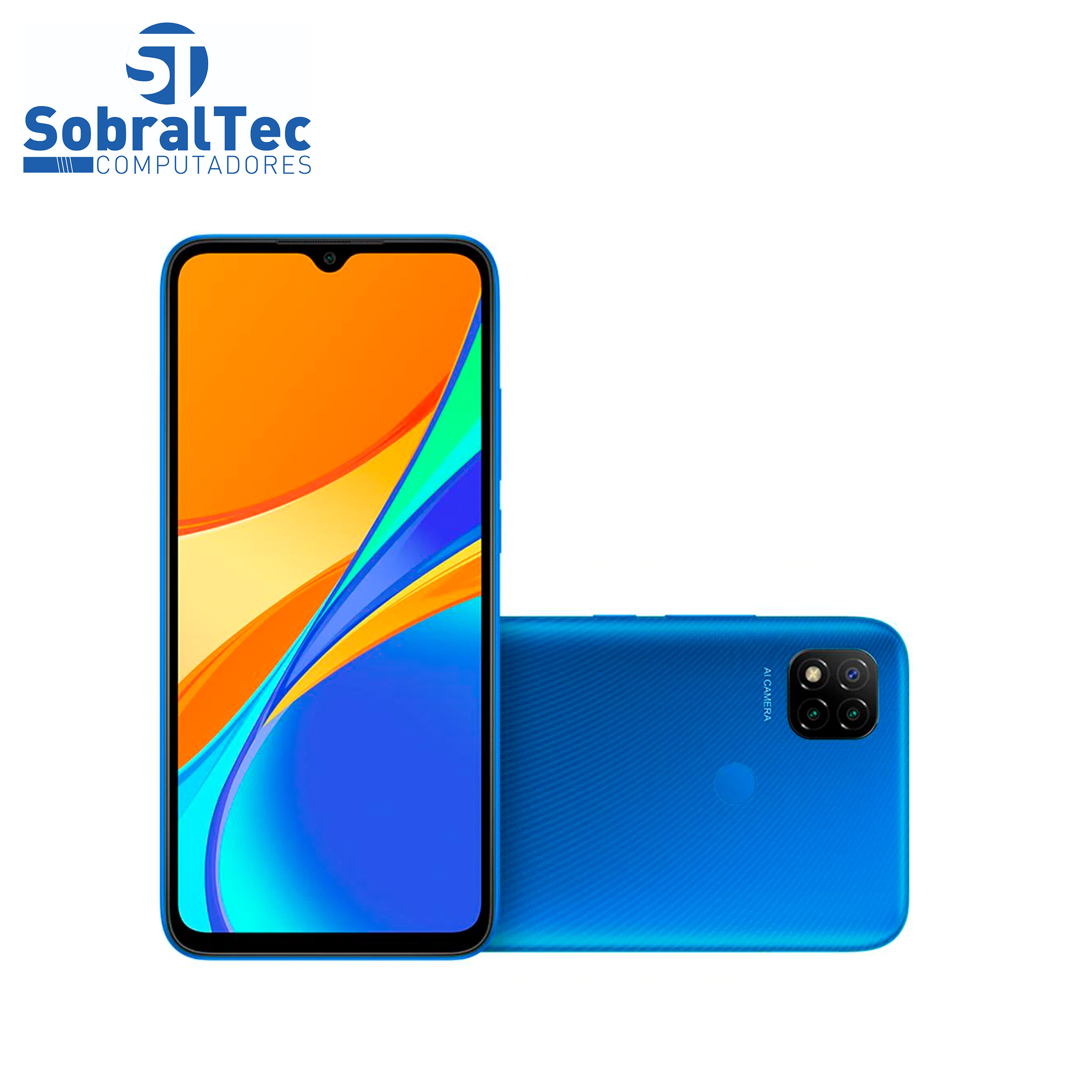 Smartphone Xiaomi Redmi 9C Azul 64GB, Tela de 6.53", 3GB de RAM, Câmera Traseira Tripla, Android 10 e Processador Octa-C