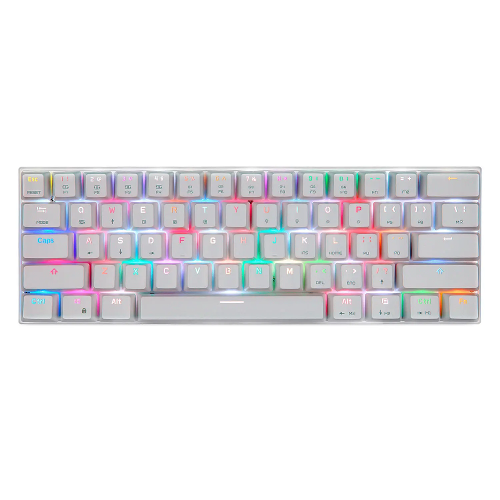 Motospeed CK62 bluetooth USB Wired Dual-Mode Outemu Switch RGB Mechanical Gaming Keyboard - White Red Switch