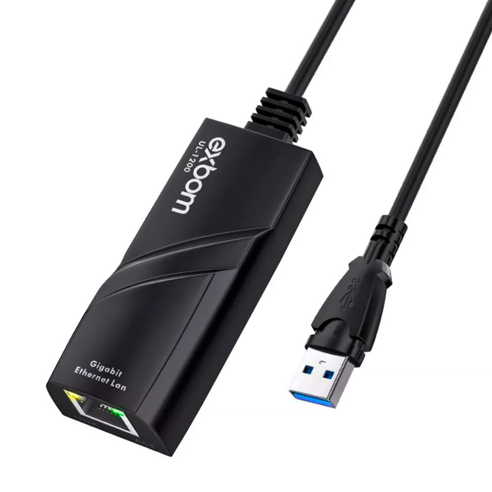 Adaptador de Rede USB 3.0 Para Rede Lan Ethernet Gigabyte 10/100/1000, Full-Duplex UL-1200,  EXBOM 04167
