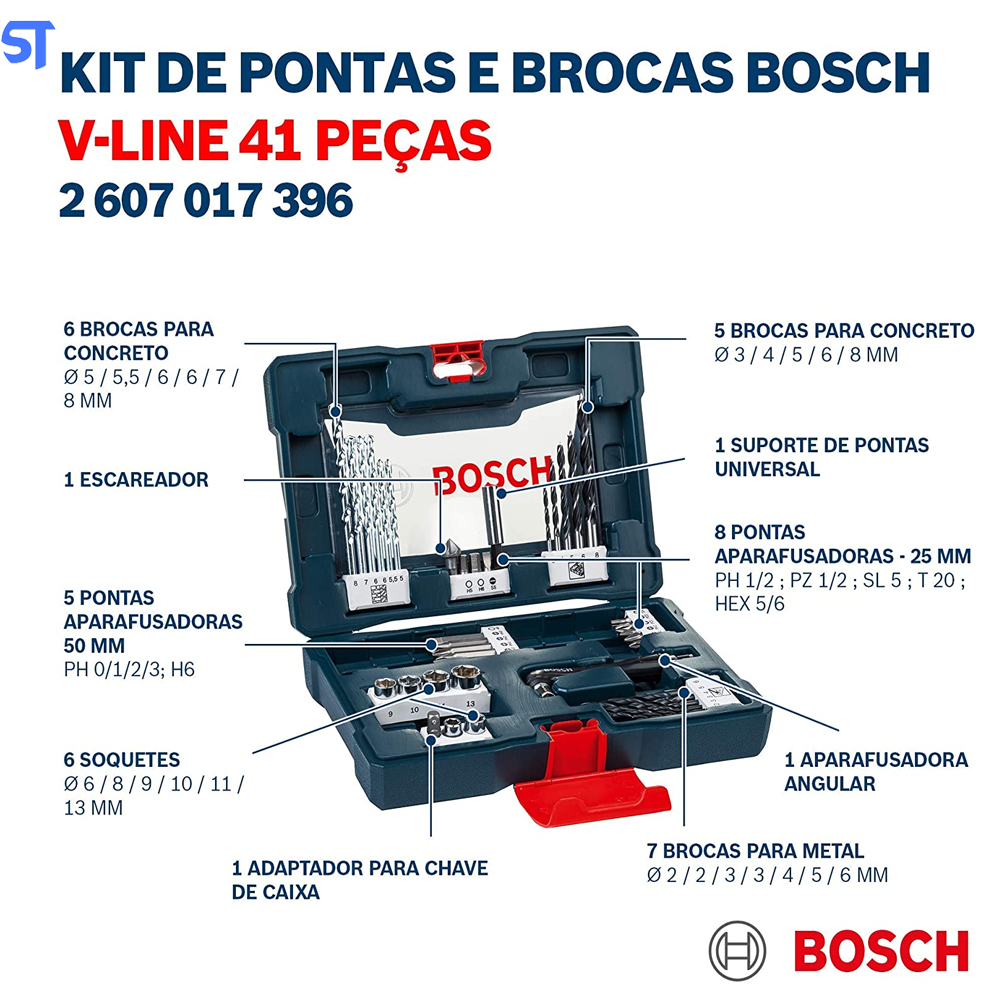 Kit de Pontas e Brocas Bosch V- Line 41 Peças
