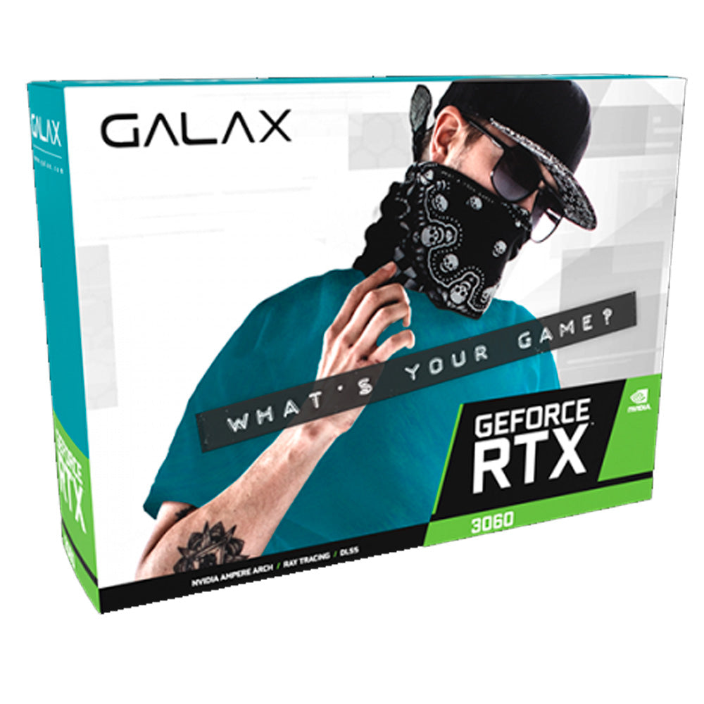 Placa de Vídeo Galax NVIDIA GeForce RTX 3060 (1-Click OC), LHR, 12GB, GDDR6, DLSS, Ray Tracing, 36NOL7MD1VOC