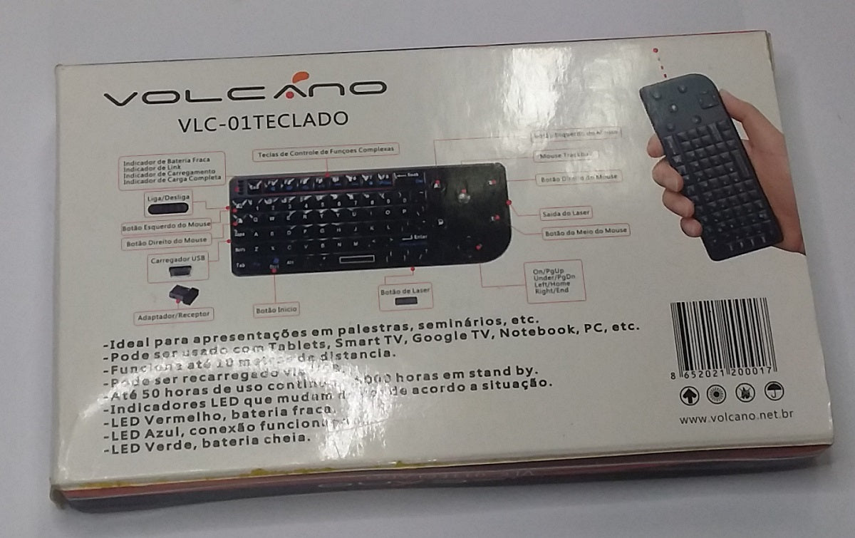 Mini Teclado Wireless 2.4 Ghz Volcano VLC-01