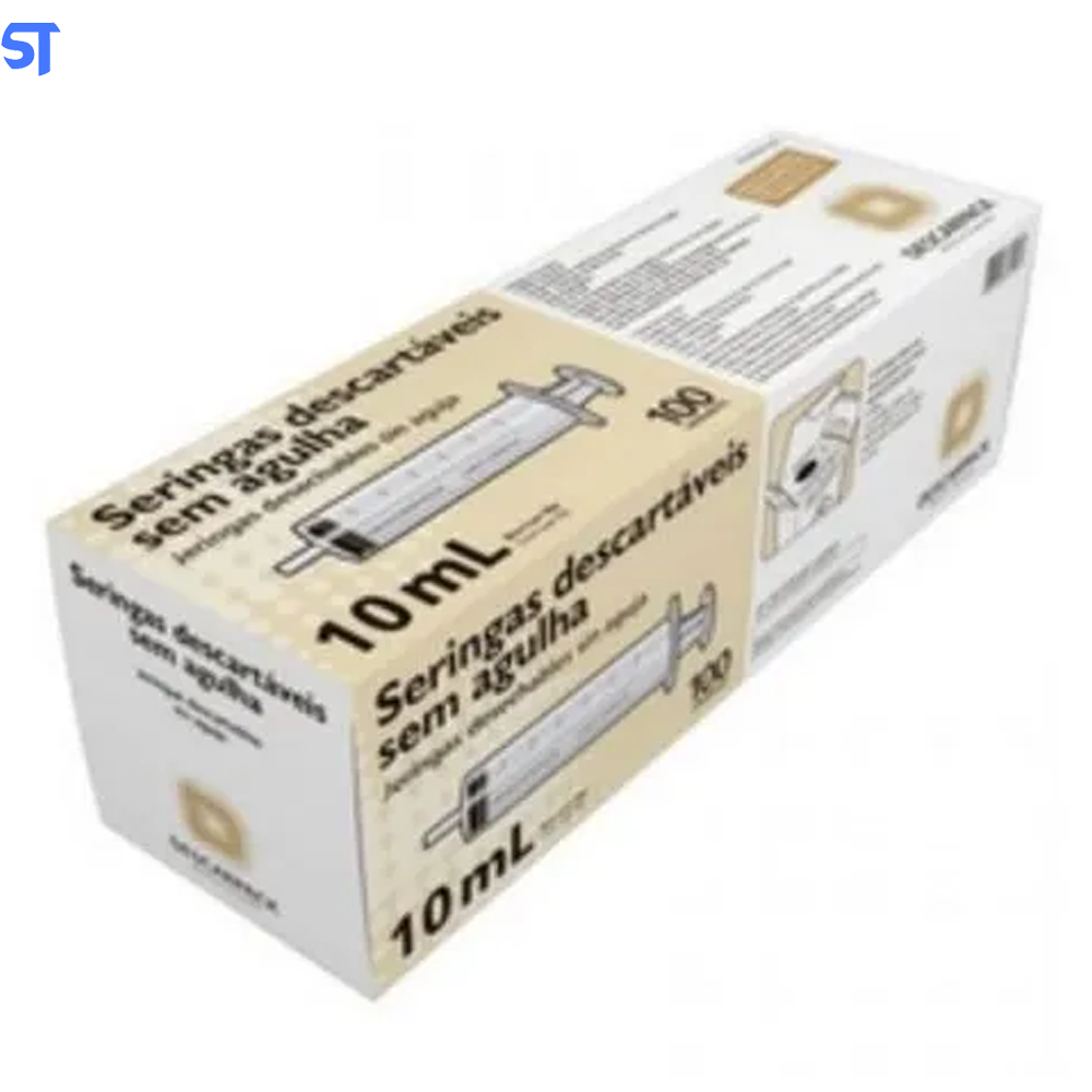 Caixa De Seringas Descartáveis Sem Agulha 10ML