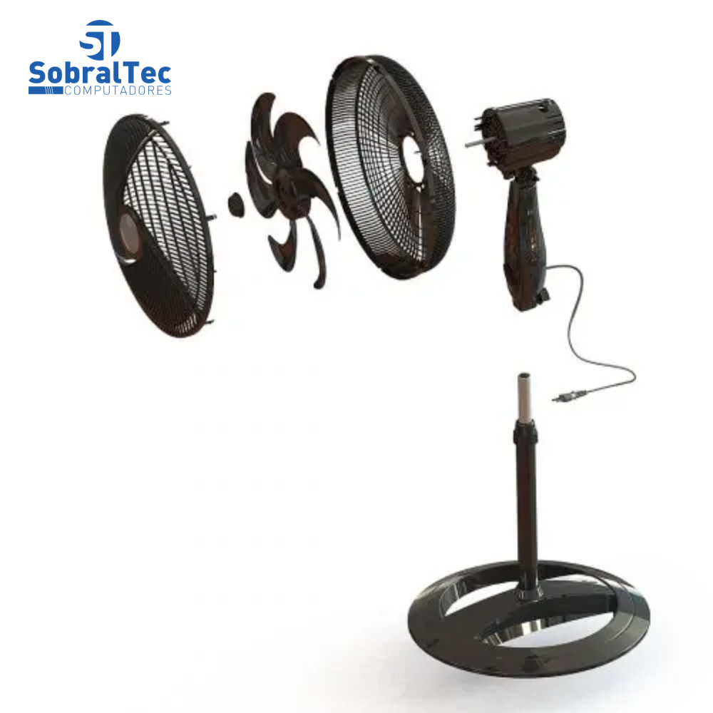 Ventilador De Coluna Mondial Turbo NV-61-6P-NP 3 Velocidades 40cm Preto - 220v