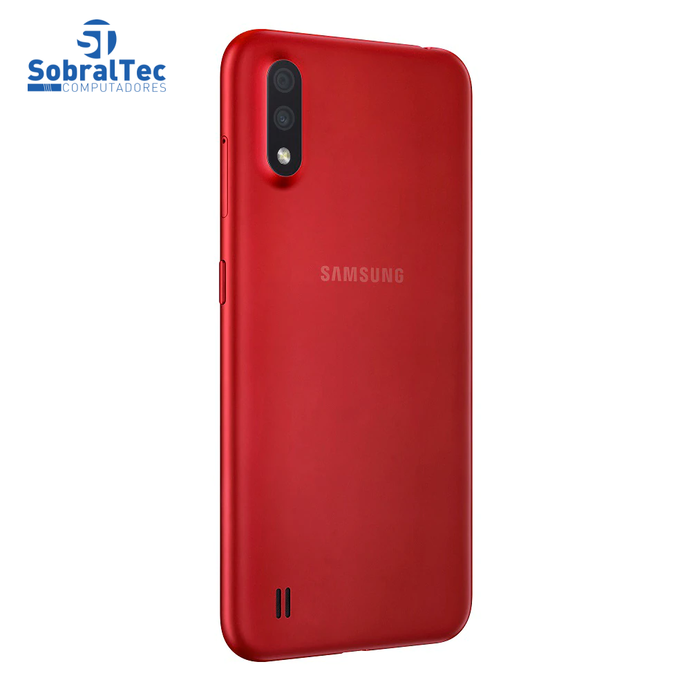Smartphone Samsung Galaxy A01 Vermelho 32GB, Tela Infinita de 5.7", Câmera Traseira Dupla, Android 10.0, Dual Chip e Pro