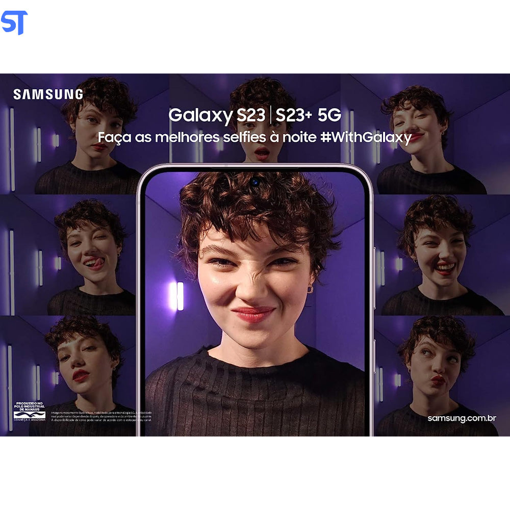 Smartphone Samsung Galaxy S23+ 5G, 256GB, 8GB RAM - Snapdragon 8 Câmera Tripla até 50MP + Selfie 12MP Preto SM-S916B/DS