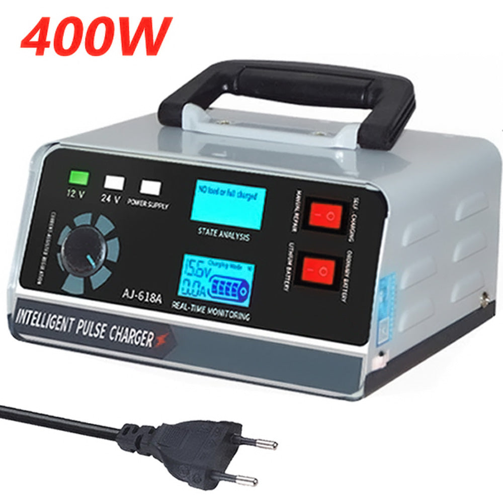 Carregador de Bateria Automotiva Entrada Bivolt 110v-250v Saída 24v/12v 400w - Cinza